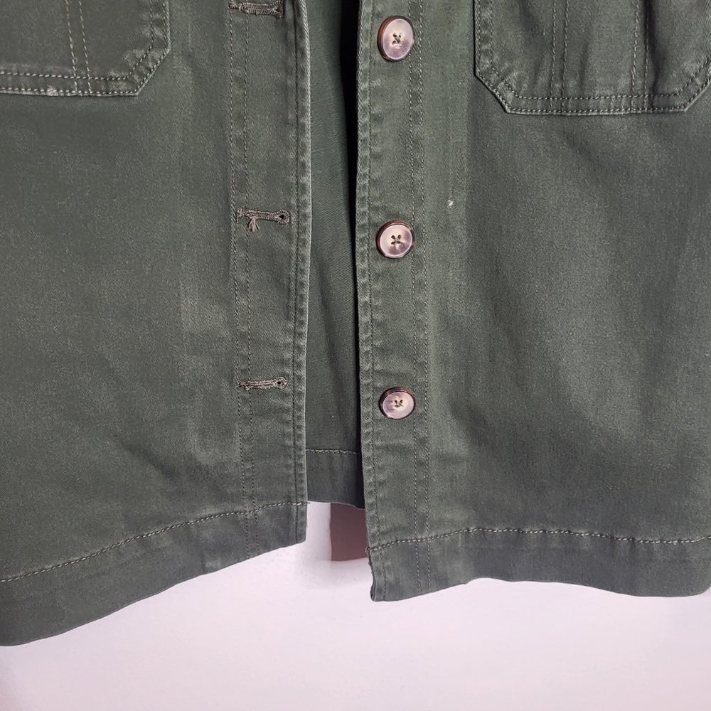 Sanctuary Women's Olive Green Jacket, Sz. L. 3 button front closure. - Picture 4 of 9